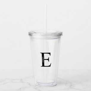 Verre En Acrylique Monogramme et nom personnalisés