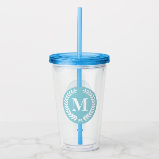Verre En Acrylique Monogramme Laurel Wreath (Devant)