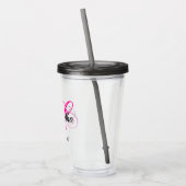 Verre En Acrylique Monogramme noir et rose chaud (Gauche)