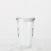 Verre En Acrylique Monogramme personnalisé bleu blanc (Droite)