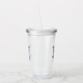 Verre En Acrylique Monogramme personnalisé bleu blanc (Gauche)