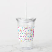 Verre En Acrylique Monogramme personnalisé par visage floral de (Devant)