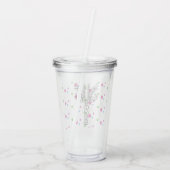 Verre En Acrylique Monogramme personnalisé Polka Dot Palm Tree (Dos)