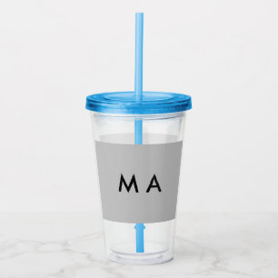 Verre En Acrylique Monogramme simple ajoutez votre lettre de nom homm