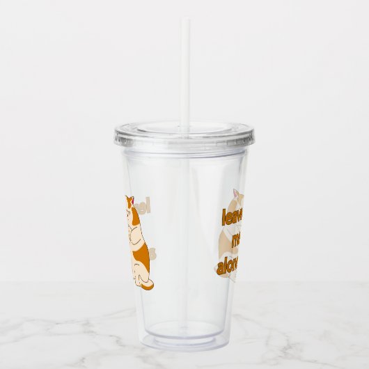 Verre En Acrylique Moody Grosse cat me laisse tranquille (Droite)