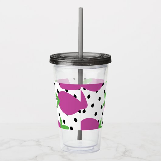 Verre En Acrylique Motif Abstrait moderne de fraises (Droite)