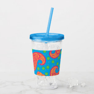 Verre En Acrylique Motif coloré Paisley