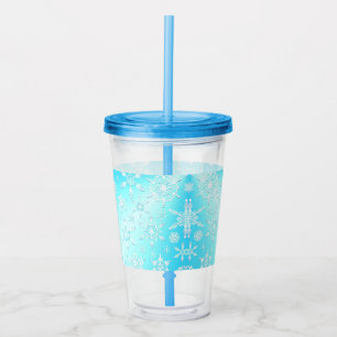 Verre En Acrylique Motif Crystal Snowflakes