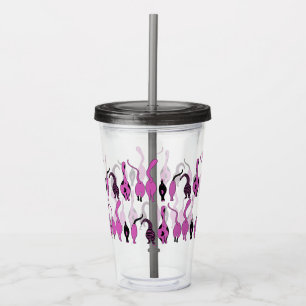 Verre En Acrylique Motif de boutons de chats violets