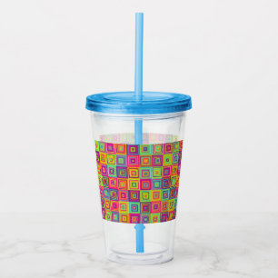 Verre En Acrylique Motif de carrés