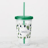 Verre En Acrylique Motif du désert de cactus foncé rustique (Devant)