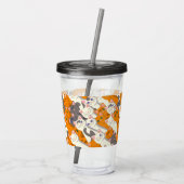 Verre En Acrylique Motif en diagonale du chat noir blanc gingembre (Dos)