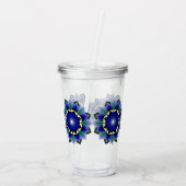 Verre En Acrylique Motif mandala 02 en bleu foncé (Dos)