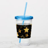 Verre En Acrylique Motif sans couture avec étoiles d'or (Dos)