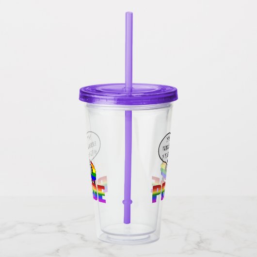 Verre En Acrylique Mouton de la Fierté arc-en-ciel 16oz, transparent (Droite)