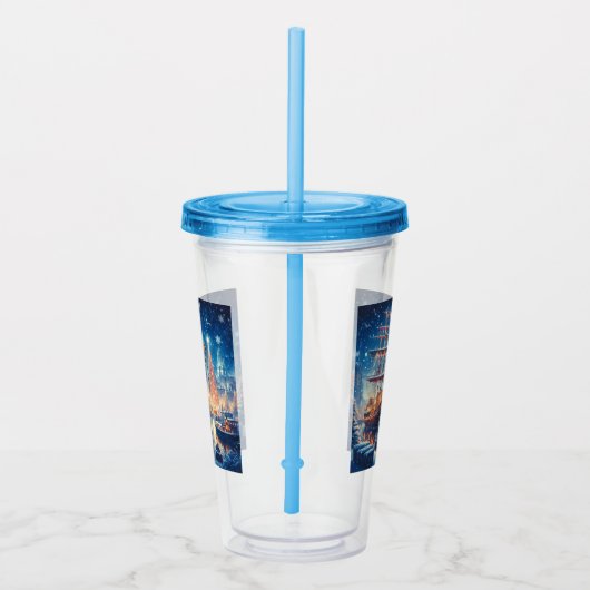 Verre En Acrylique Navire à quai Noël/hiver (Droite)