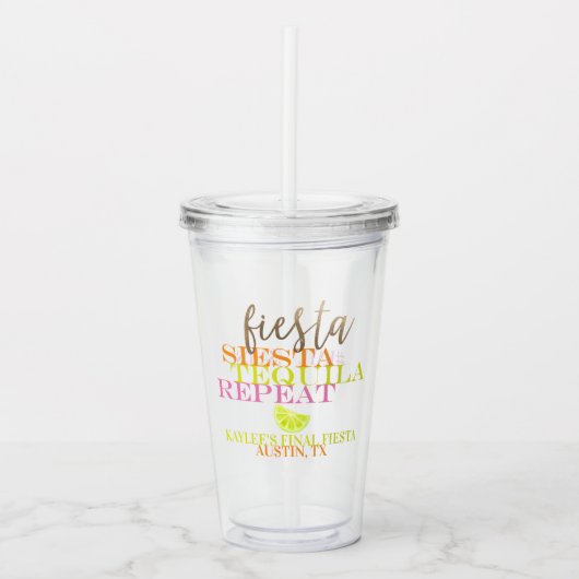 Verre En Acrylique Neon Bachelorette Final Fiesta Pool Party  (Devant)