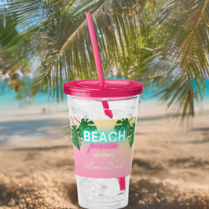 Verre En Acrylique Neon Beach S'il Vous Plaît Enterrement de Vie de J
