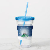 Verre En Acrylique Noël bonhomme de neige SlipperyJoe foulard vert m (Dos)