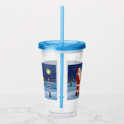 Verre En Acrylique Noël Père Noël Et Rennes (Droite)