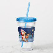 Verre En Acrylique Noël Père Noël Et Rennes (Dos)