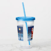 Verre En Acrylique Noël Père Noël Et Rennes (Gauche)