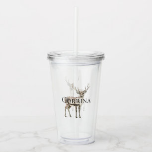 Verre En Acrylique Noël Rustic Deer Personnalisé