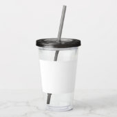 Verre En Acrylique Noir Blanc moderne Script Girl Monogramme Nom (Dos)