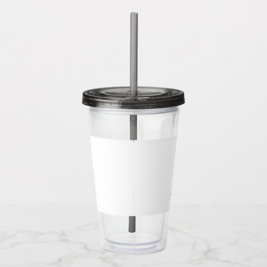 Verre En Acrylique Noir Blanc moderne Script Girl Monogramme Nom (Droite)