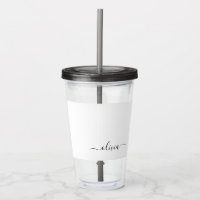 Noir Blanc moderne Script Girl Monogramme Nom