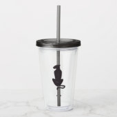 Verre En Acrylique Noir Chat Silhouette agitateur acrylique (Devant)