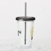 Verre En Acrylique Noir de typographie et boisson de peloton de jeune (Droite)