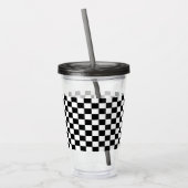 Verre En Acrylique Noir et blanc Checkered (Gauche)