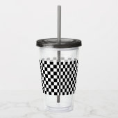 Verre En Acrylique Noir et blanc Checkered (Droite)