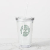 Verre En Acrylique Nom de famille Lake House Trees Forest Green (Dos)