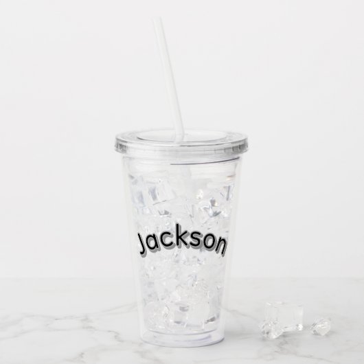 Verre En Acrylique Nom de garçon Jackson, (Devant glace)
