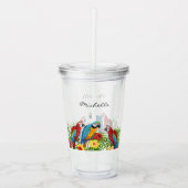 Verre En Acrylique Nom des oiseaux perroquets (Devant)