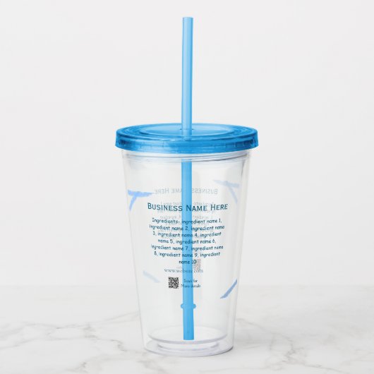 Verre En Acrylique Nom d'ingrédient ajouter nom d'entreprise site Web (Devant)