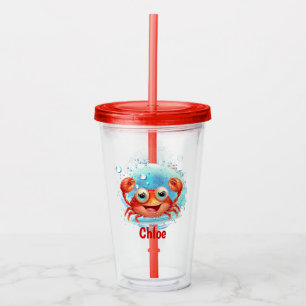 Verre En Acrylique Nom du crabe mignon Enfants