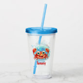 Verre En Acrylique Nom du crabe mignon Enfants (Dos)