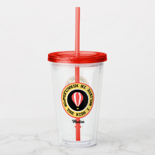 Verre En Acrylique Nom du réseau Enfants Miracle personnalisé Rouge J