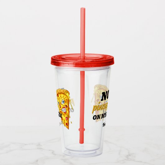 Verre En Acrylique Nom et ingrédient personnalisés Pizza en colère (Droite)