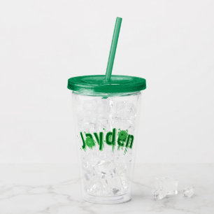 Verre En Acrylique Nom Jayden Vert,