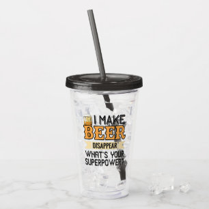 Verre En Acrylique Nom personnalisé Beer Superpower