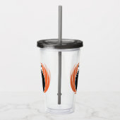 Verre En Acrylique Nom personnalisé Boule de Bowling avec flamme (Droite)