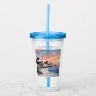 Verre En Acrylique Nom personnalisé Cape Cod Massachusetts