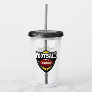 Verre En Acrylique Nom personnalisé Chaudières du logo Football