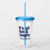 Verre En Acrylique Nom personnalisé FUN & LAUGHS (Devant)