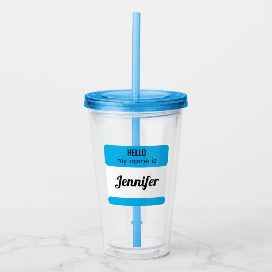 Verre En Acrylique Nom personnalisé Mariage Famille Vacances Réunion (Devant)