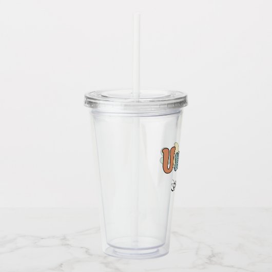 Verre En Acrylique Nom personnalisé Oncle Retro Cadeau | Oncle person (Droite)